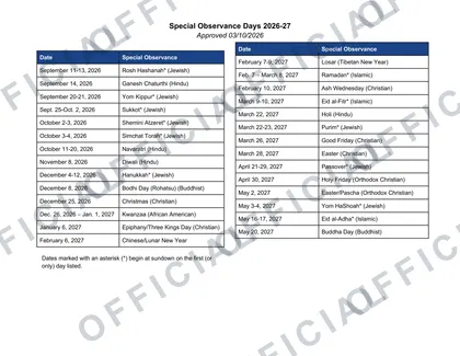 Old Saybrook Public Schools 2026-27 calendar
