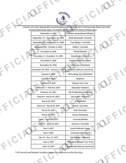 Regional School District 14 2026-27 calendar