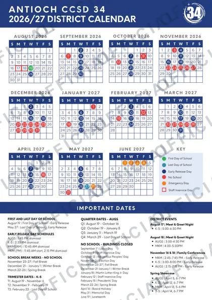 Antioch CCSD 34 2026-27 calendar