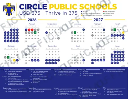 Circle Public Schools USD 375 2026-27 calendar