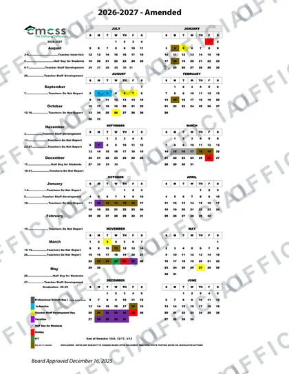 CMCSS 2026-27 calendar