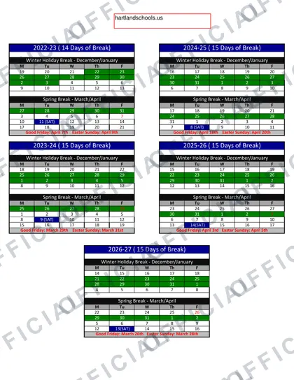 Hartland Michigan Schools 22-23 2026-27 calendar