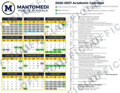 Mahtomedi Public Schools 2026-27 calendar