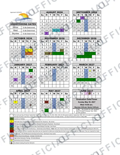 Billings Public Schools 2026-27 calendar