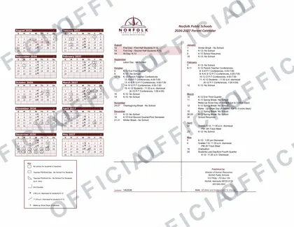 Norfolk Public Schools 2026-27 calendar
