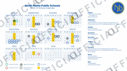 North Platte Public Schools 2026-27 calendar