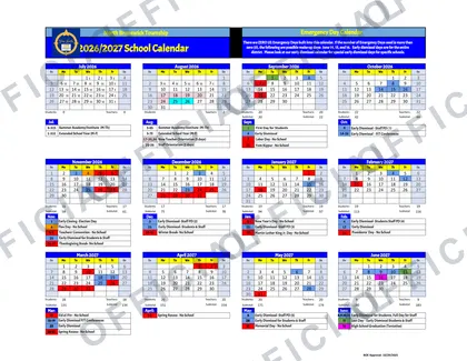 North Brunswick Township Schools 2026-27 calendar