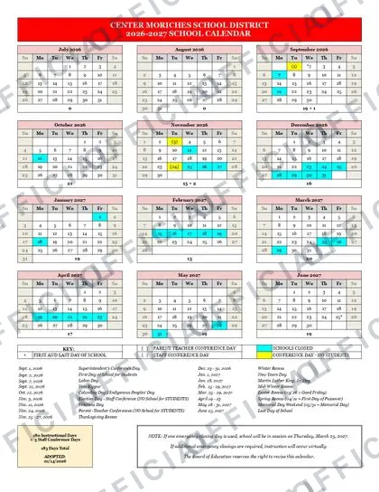Northeastern Clinton Central School 2026-27 calendar