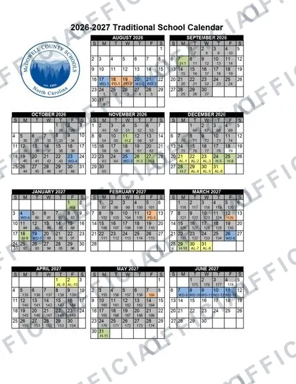 McDowell County Schools 2026-27 calendar