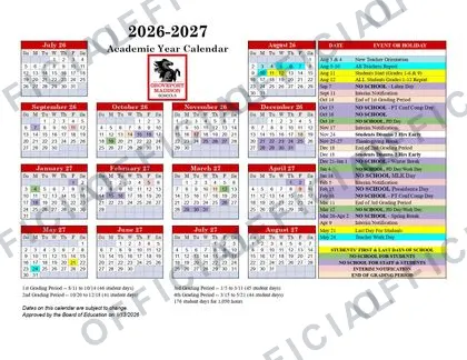 Groveport Madison Schools 2026-27 calendar