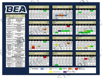 BALD EAGLE AREA SCHOOL DISTRICT 2026-27 calendar