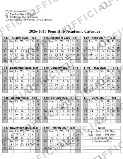 Interboro School District 2026-27 calendar