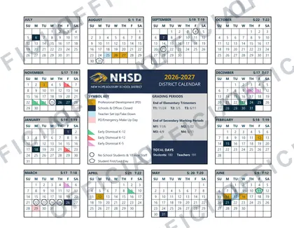 New Hope-Solebury School District 2026-27 calendar