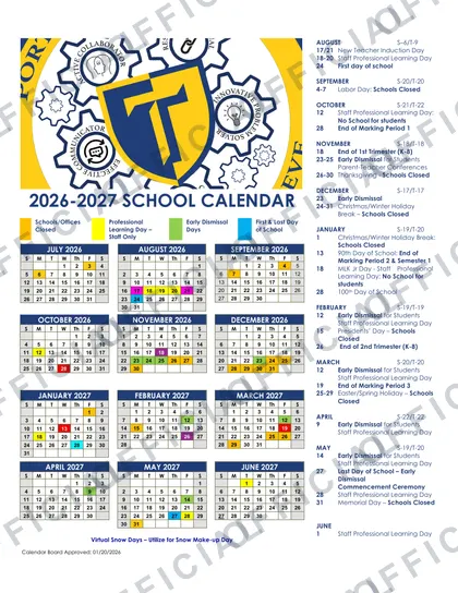 TASD 2026-27 calendar