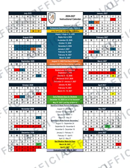 Eagle Mountain-Saginaw EMS ISD 2026-27 calendar