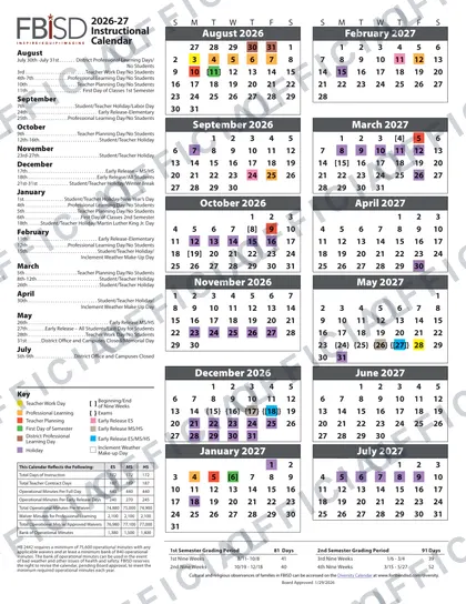 Fort Bend isd 2026-27 calendar