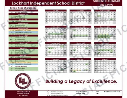 Lockhart ISD 2026-27 calendar