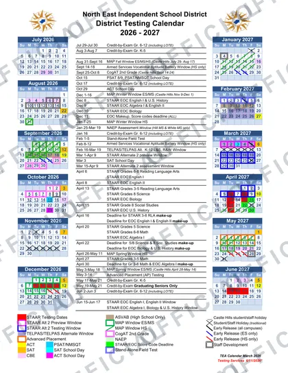 North East Independent School District 2026-27 calendar