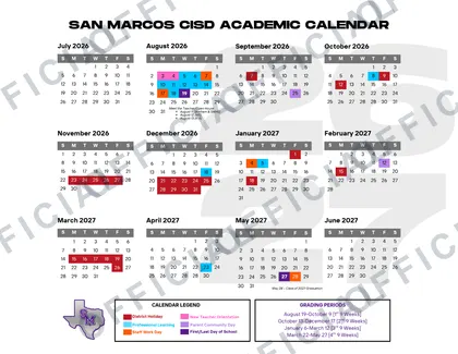 San Marcos CISD 2026-27 calendar