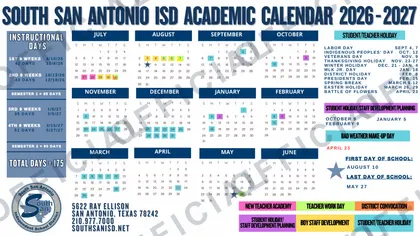 South San Antonio ISD 2026-27 calendar