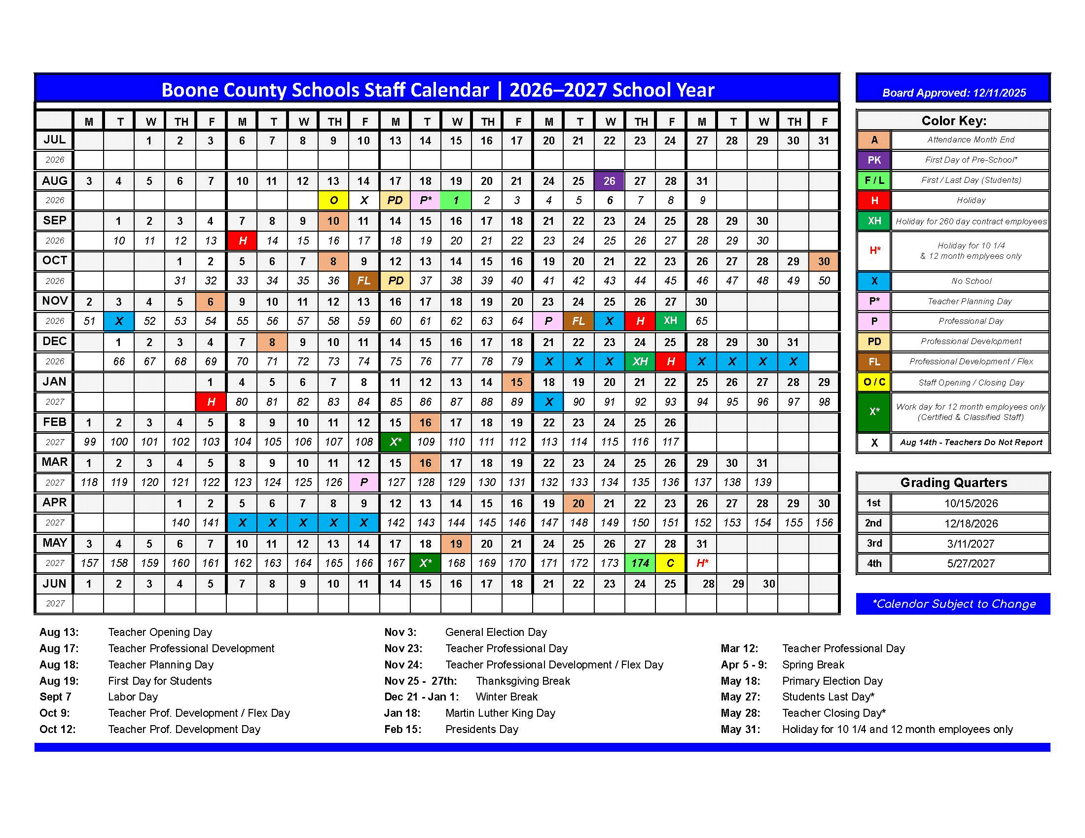 Boone County Schools 26-27 Calendar Updates[PDF]