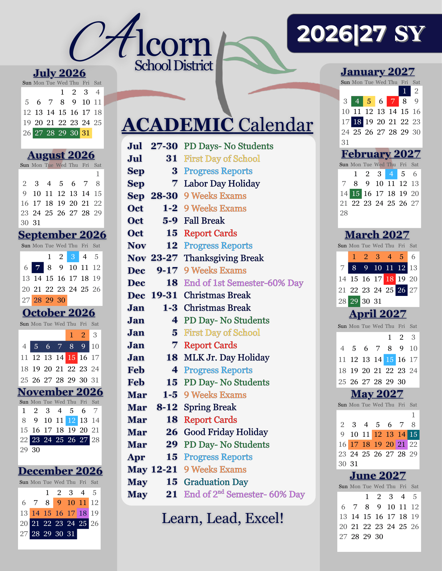 Alcorn School District Calendar 26-27 Revised [PDF]