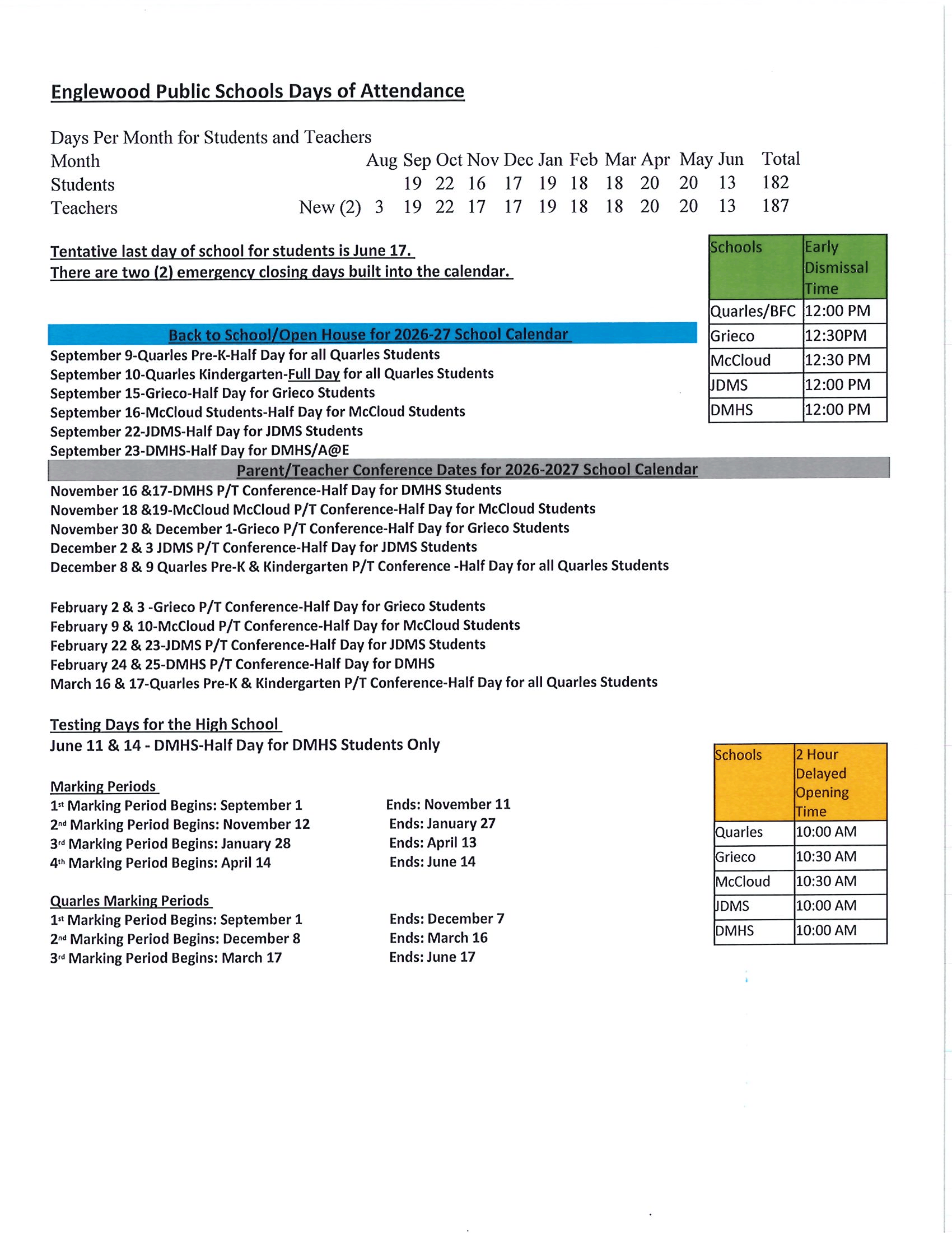 EPSD NJ 2026-27 calendar page 2