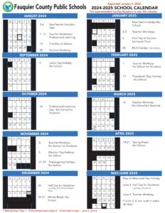 Fauquier county School Calendar 24 25 PDF EduCounty