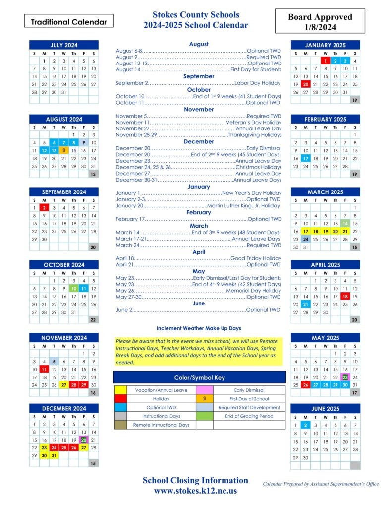 stokes county school calendar