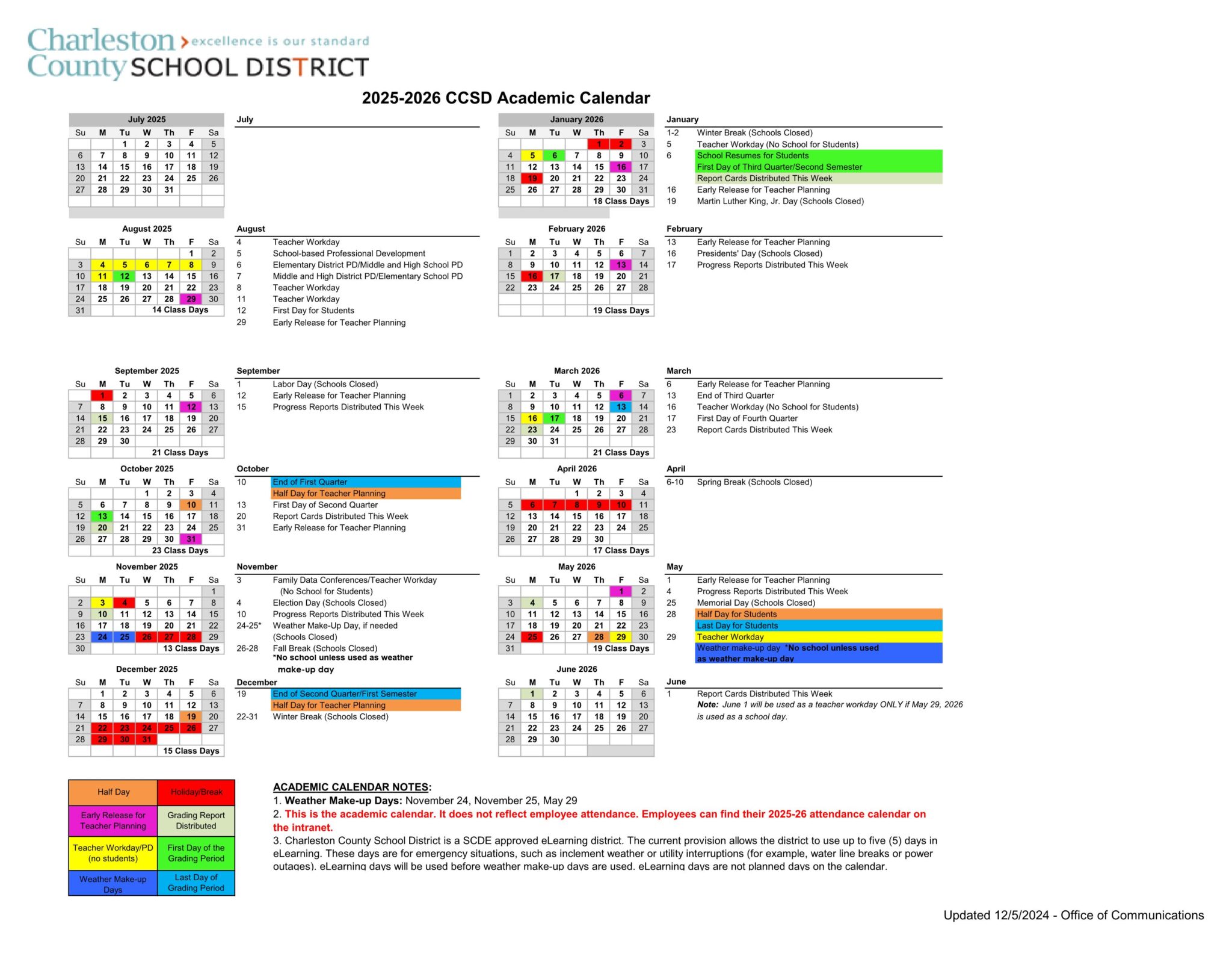 Charleston County School Calendar 25 26 Pdf