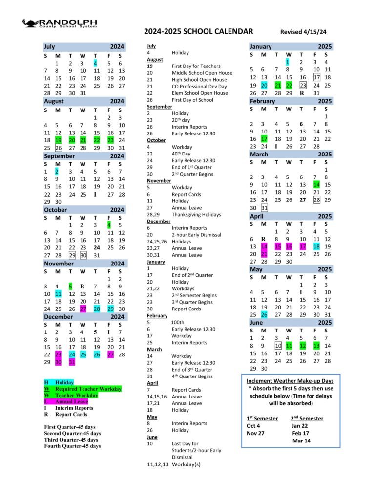 Randolph County NC Schools Calendar 24 25 PDF EduCounty Randolph County NC Schools Calendar 24 25 PDF EduCounty