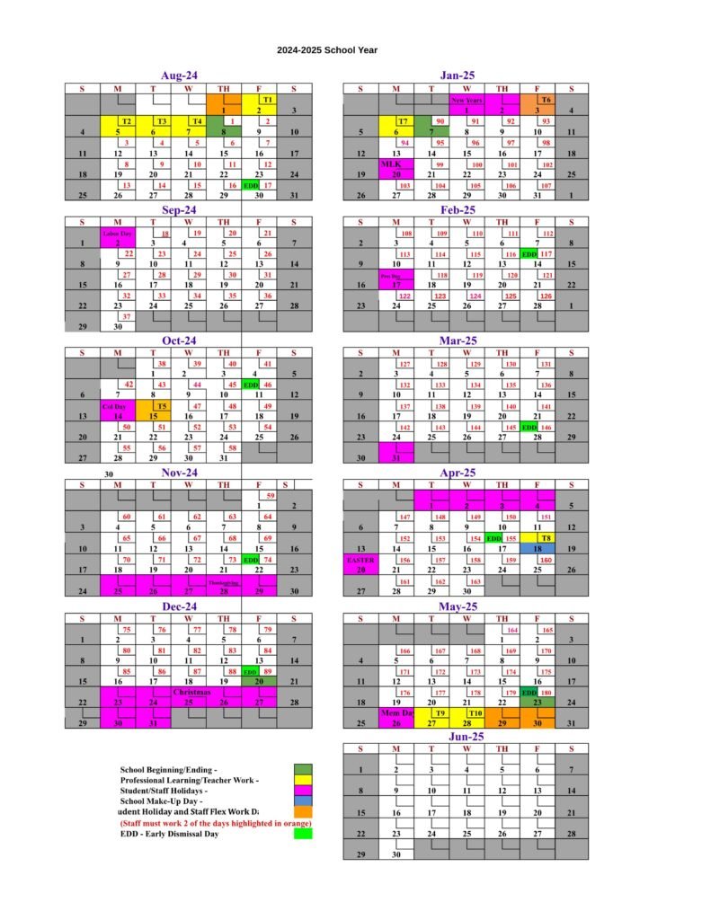 whitefield school county calendar 24-25