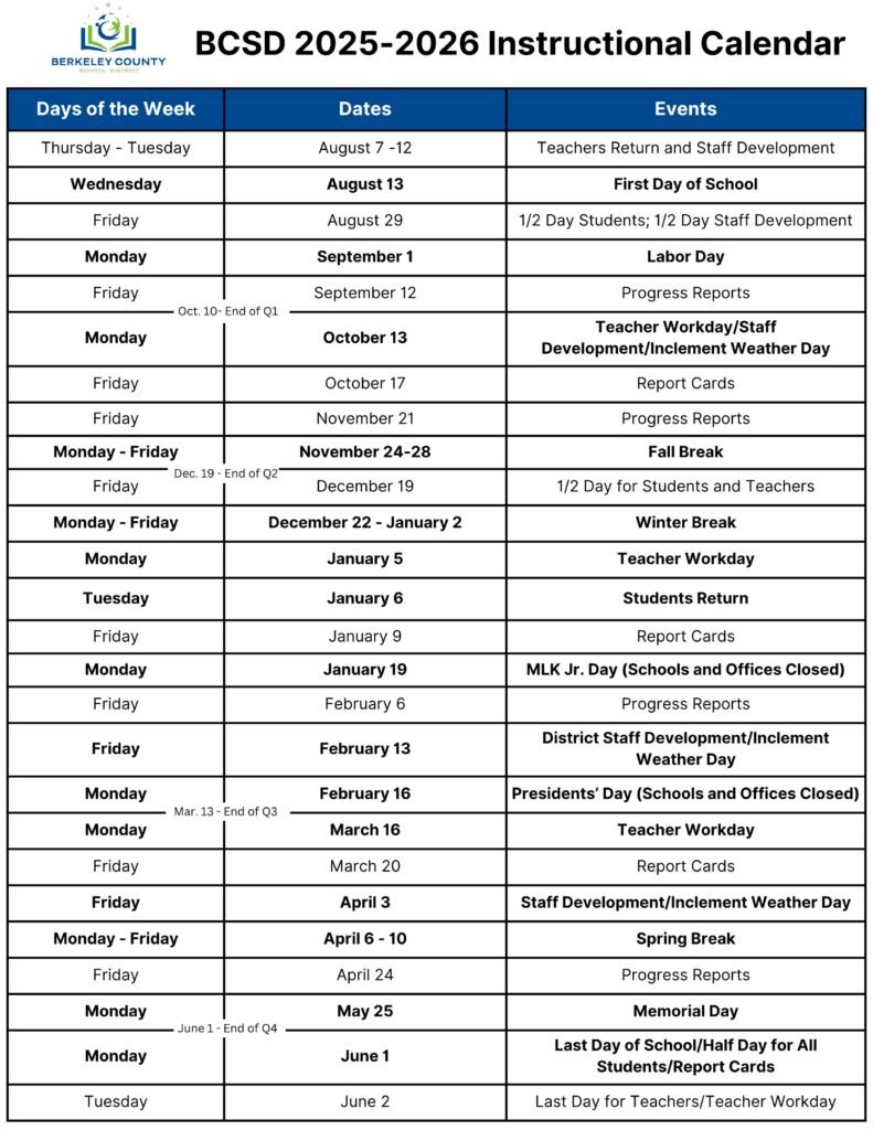 berkeley school county calendar 25-26 teachers