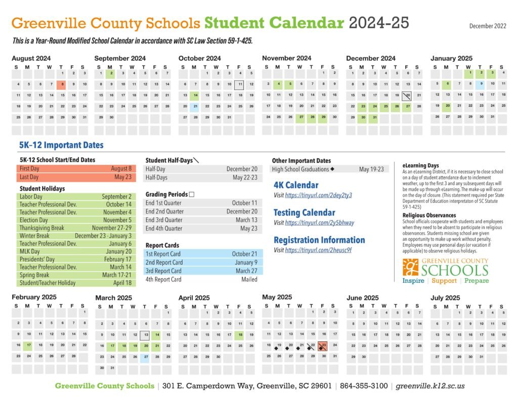 greenville school county 2024 2025