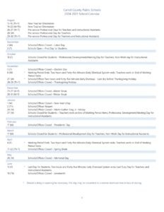 Carroll County md public schools calendar 24-25