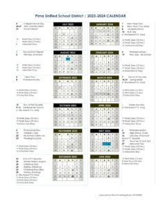 PIMA UNIFIED SCHOOL DISTRICT CALENDAR 24-25