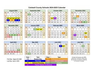 caldwell county schools calendar