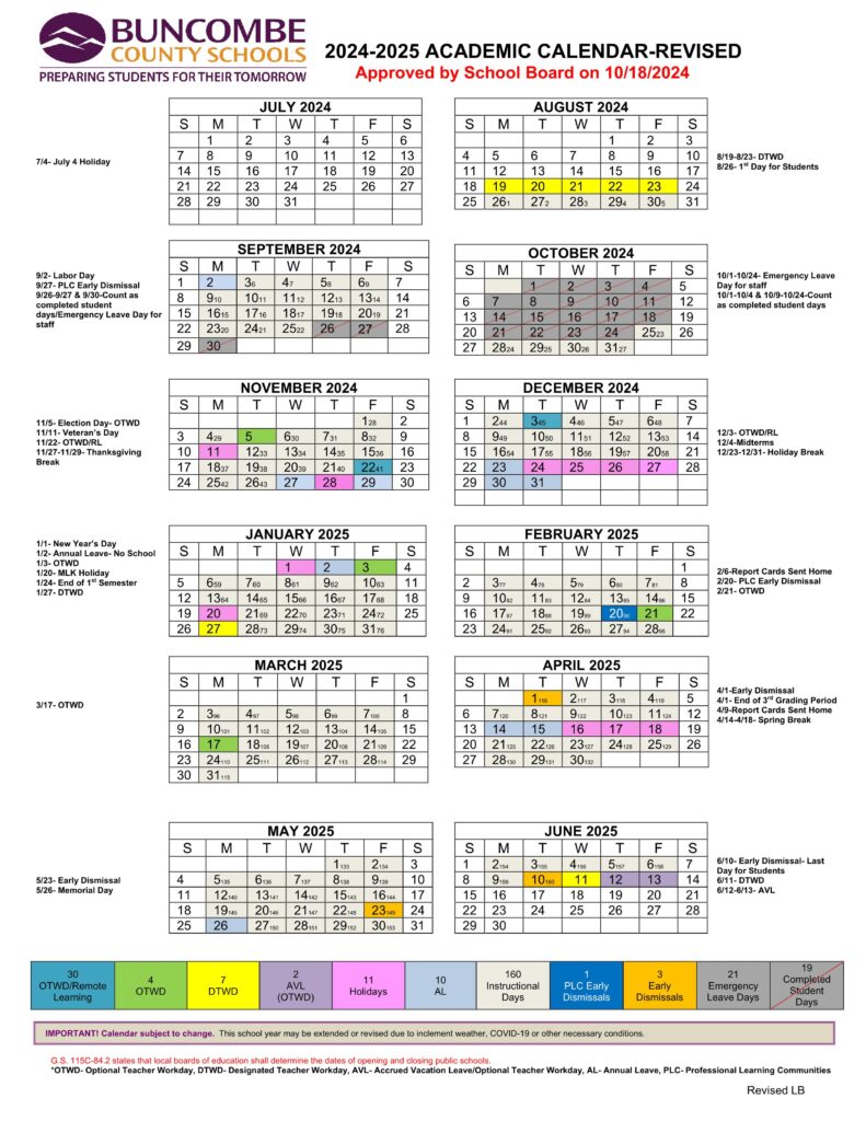 Buncombe County Schools Calendar 24 25 PDF EduCounty Buncombe County Schools Calendar 24 25 PDF EduCounty