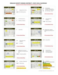 dekalb county school calendar 25 26