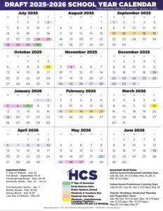 Henry County HCS Schools Calendar 25-26