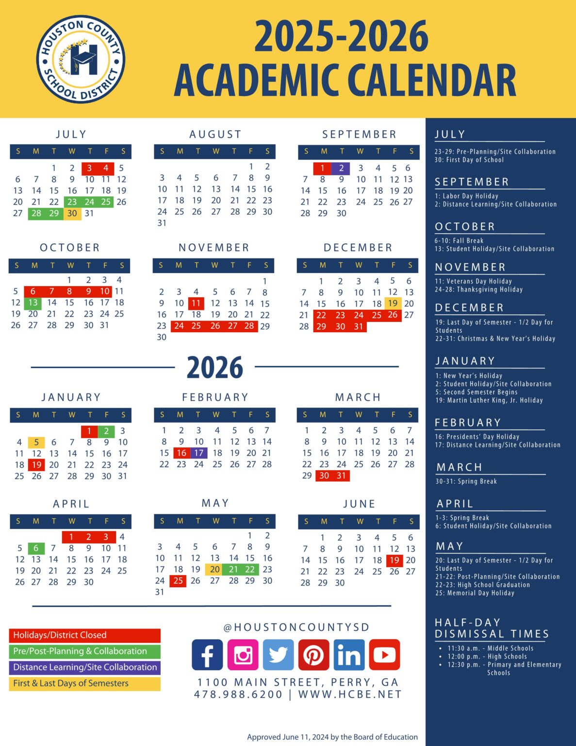 Houston HCSD County GA Schools Calendar 2526 [PDF] EduCounty