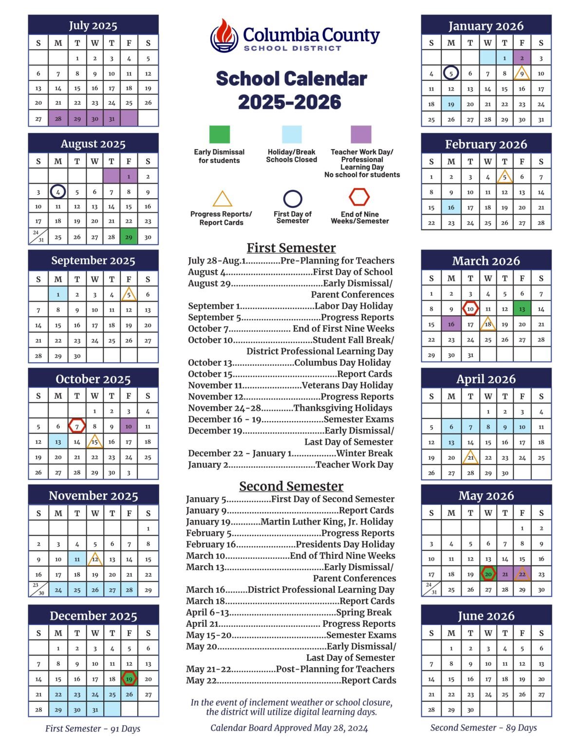 Columbia County GA Schools Calendar 25 26 PDF EduCounty Columbia County GA Schools Calendar 25 26 PDF EduCounty