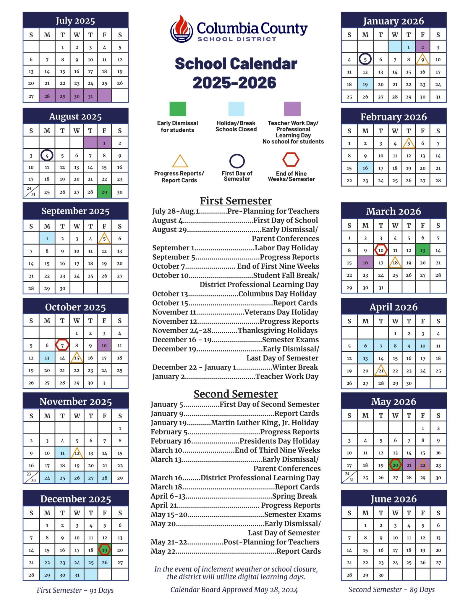 Columbia County GA Schools Calendar 25 26 PDF EduCounty Columbia County GA Schools Calendar 25 26 PDF EduCounty
