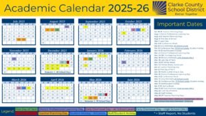 CLARKE county school district calendar
