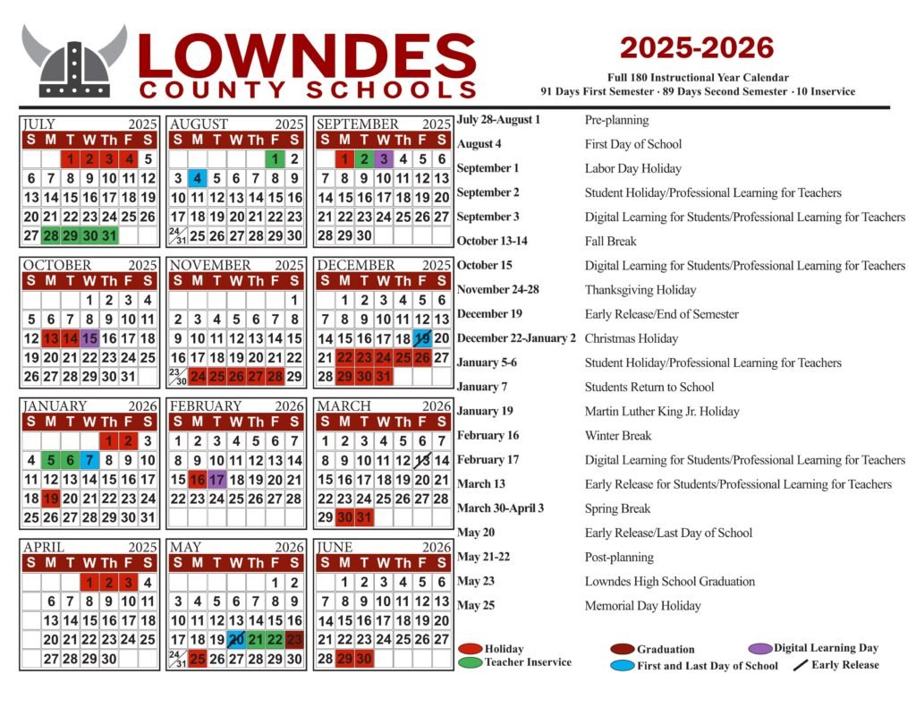 Lowndes County GA Schools Calendar 25 26 PDF EduCounty Lowndes County GA Schools Calendar 25 26 PDF EduCounty