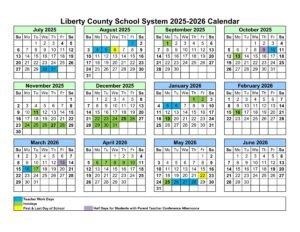 LCSS Liberty County Schools Calendar 25-26