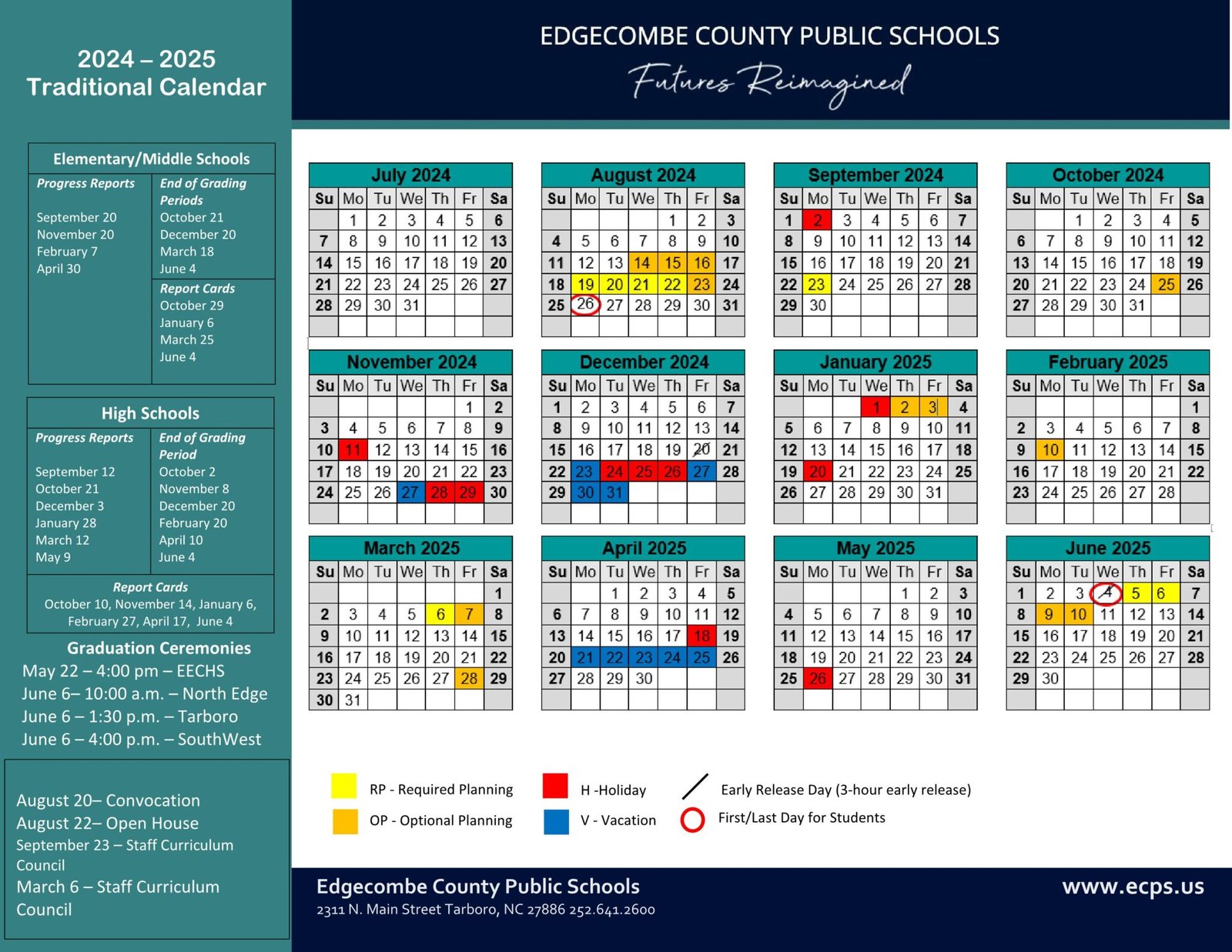 Edgecombe County Schools Calendar 24 25 PDF EduCounty