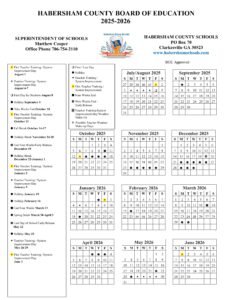 Habersham County schools calendar 25-26