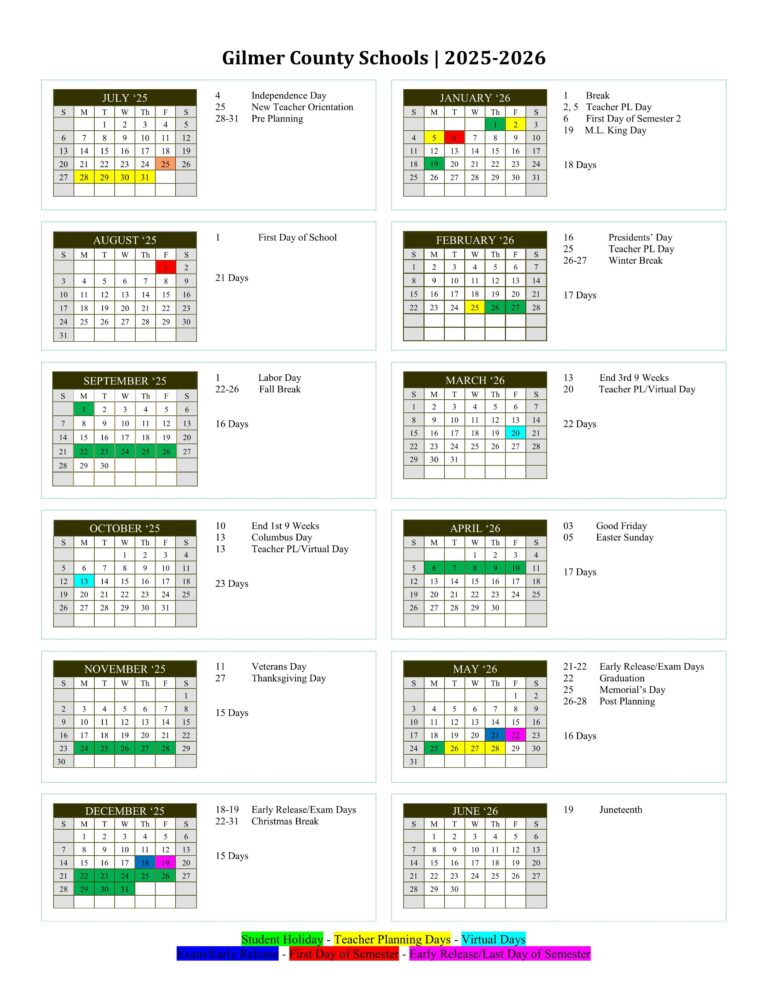 Gilmer County Schools Calendar 25 26 PDF EduCounty Gilmer County Schools Calendar 25 26 PDF EduCounty