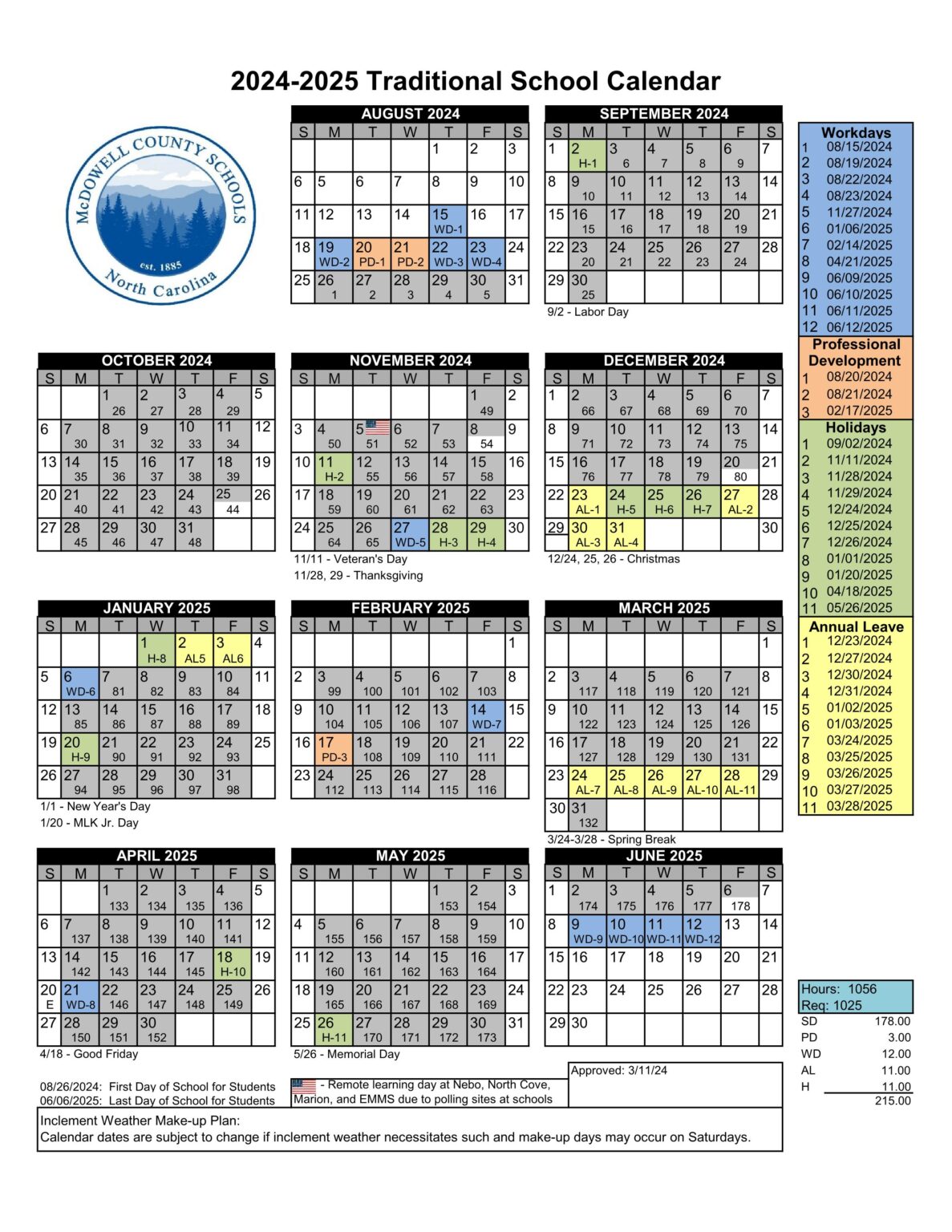 McDowell County School Calendar 2425 [PDF] EduCounty